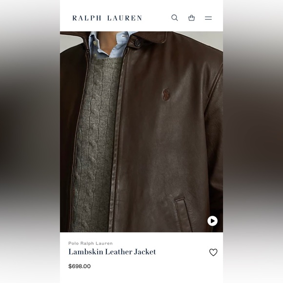 Polo by Ralph Lauren Genuine Lambskin Leather Jacket. - Picture 2 of 3